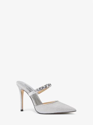 Jessa Embellished Glitter Mesh Mule | Michael Kors