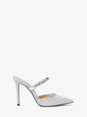 Jessa Embellished Glitter Mesh Mule | Michael Kors