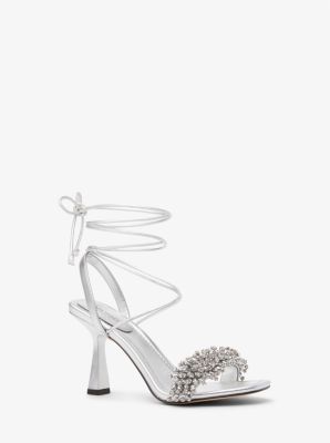 Lucia Embellished Metallic Leather Sandal image number 0