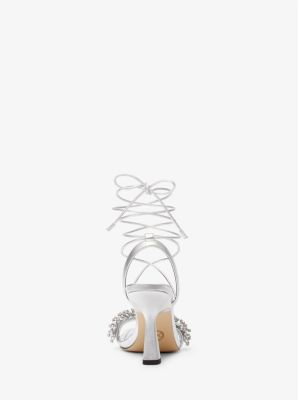 Lucia Embellished Metallic Leather Sandal | Michael Kors