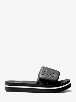 Faux Leather Platform Slide Sandal image number 1