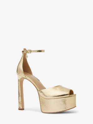 Michael kors gold hot sale platform sandals