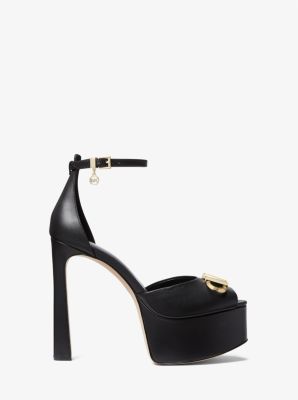 Martina Leather Peep-Toe Platform Pump image number 1