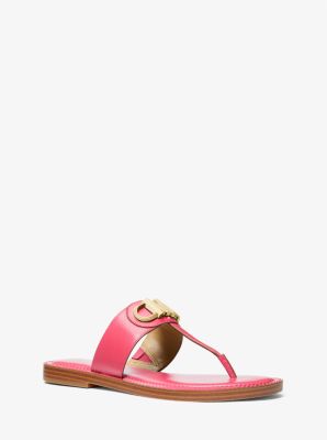 Parker Leather T strap Sandal Michael Kors