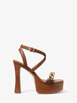 Paola Chain Embellished Leather Platform Sandal | Michael