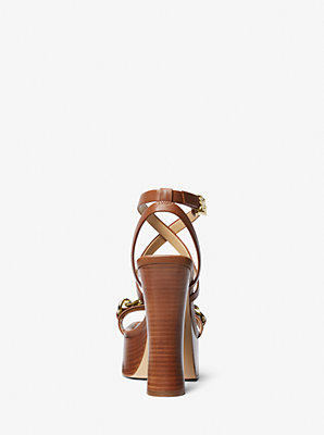 Sandale à plateforme Paola en cuir à ornements de maillons