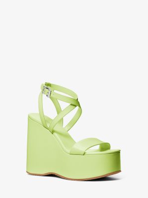 Lime green best sale wedge heels