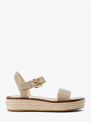 Sandalo stile espadrilla Richie in mesh metallizzato glitterato con plateau