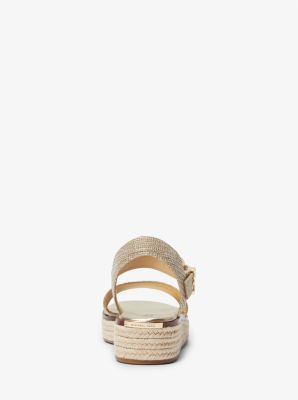 Sandalo stile espadrilla Richie in mesh metallizzato glitterato con plateau