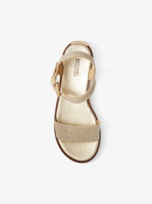 Sandalo stile espadrilla Richie in mesh metallizzato glitterato con plateau