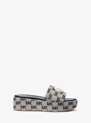 Sadler Logo Jacquard Wedge Sandal Michael Kors