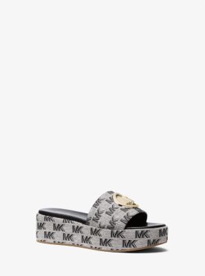 Sadler Logo Jacquard Wedge Sandal | Michael Kors