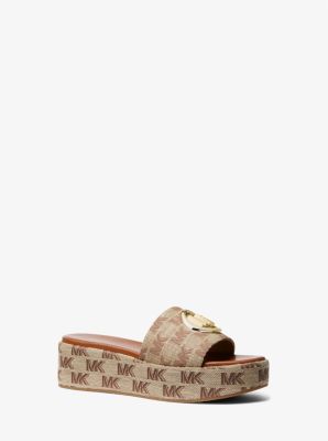 Sadler Logo Jacquard Wedge Sandal | Michael Kors