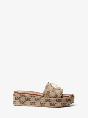 Sadler Logo Jacquard Wedge Sandal Michael Kors Canada