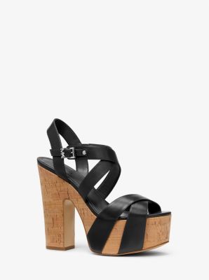 Leia burnished leather platform sandal new arrivals