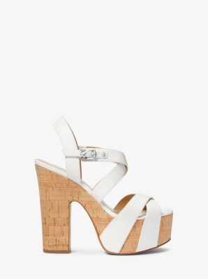 carla leather platform block heel sandals