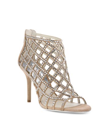 Yvonne Crystal and Suede Cage Sandal | Michael Kors