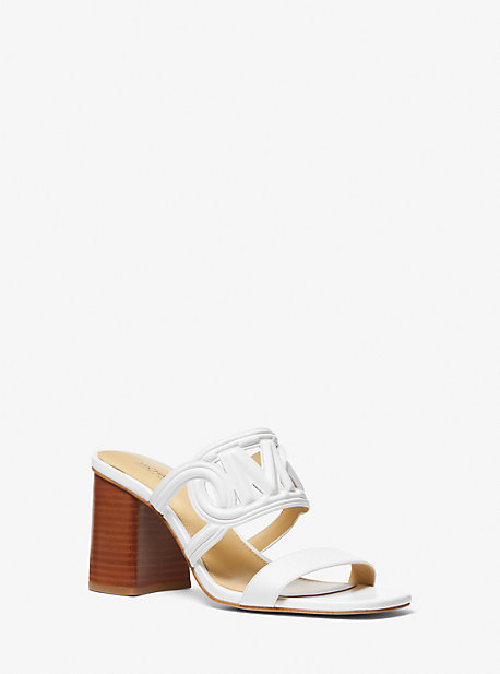 Michael Kors Alma Leather Sandal In White