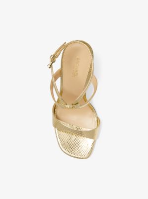 Amara Metallic Snake Embossed Leather Sandal image number 3