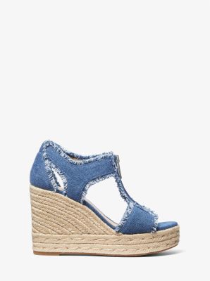 Berkley Frayed Denim Wedge Sandal image number 1