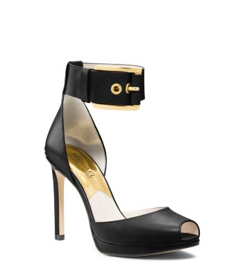 Calder Leather Ankle-Strap Platform Pump | Michael Kors