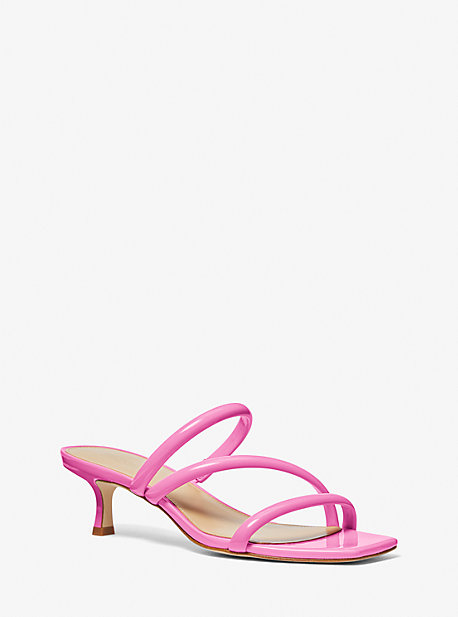 Shop Michael Kors Celia Patent Kitten Sandal In Pink