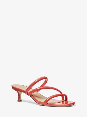 MK Celia Patent Kitten Sandal - Orange - Michael Kors