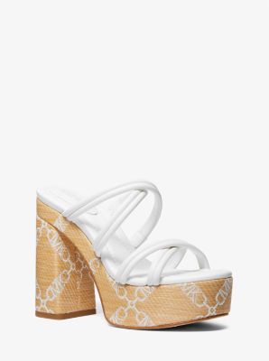 Corrine Empire Logo Jacquard Straw Platform Sandal image number 0