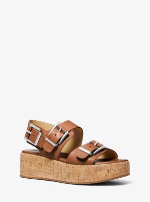 Michael kors brown leather sandals online