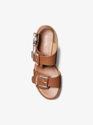 Michael kors brown leather sandals on sale