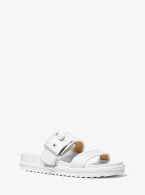 Michael Kors Colby Leather Slide Sandal In White