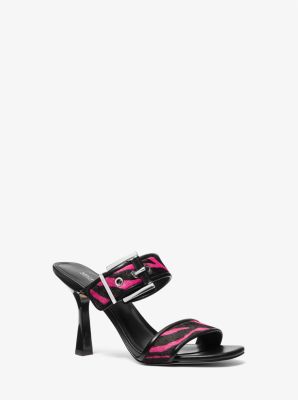 마이클 코어스 Michaelkors Colby Zebra Print Calf Hair Sandal,CERISE MULTI