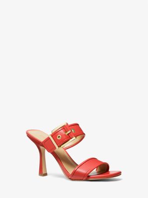 Michael Kors Colby Leather Sandal In Pink