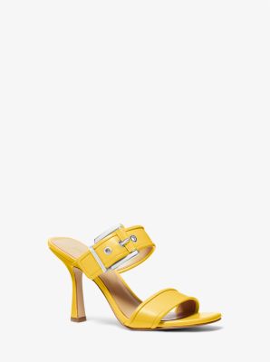Shop Michael Kors Colby Leather Sandal In Yellow