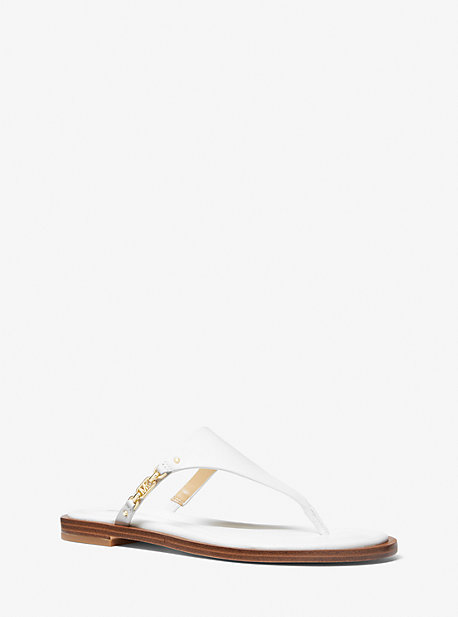 Shop Michael Kors Daniella Leather Sandal In White