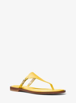 Michael Kors Daniella Leather Sandal In Yellow