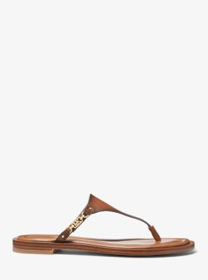 Michael kors brown leather sandals online