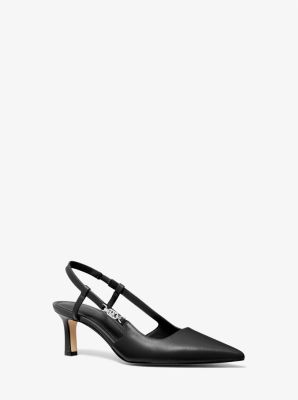 Shop Michael Kors Daniella Leather Slingback Pump In Black