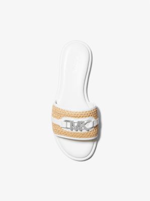 Ember Embellished Straw Slide Sandal