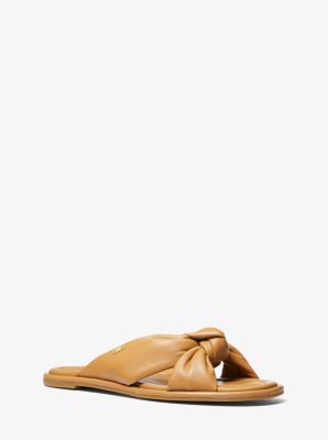 Elena Leather Slide Sandal | Michael Kors