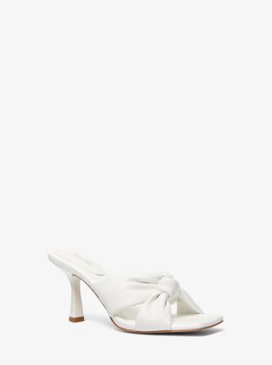 Michael Kors Elena 75mm Mules In White