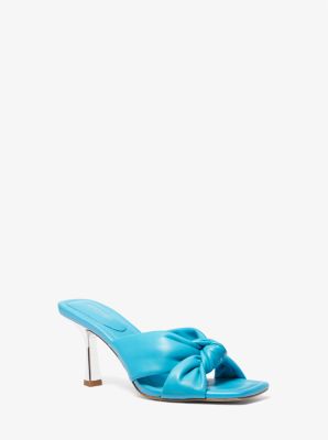Michael Kors Elena Leather Sandal In Blue