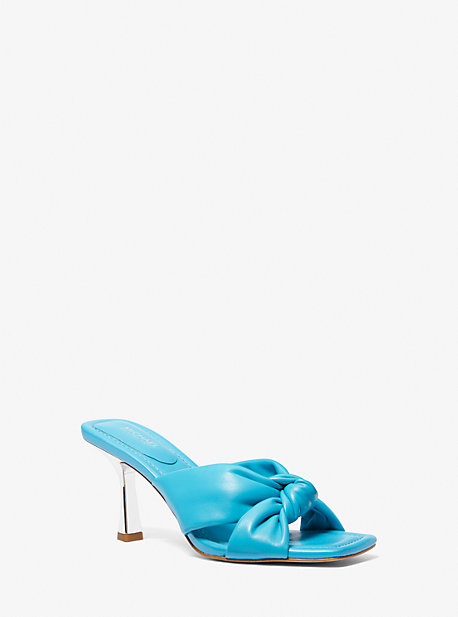 Michael Kors Elena Leather Sandal In Blue