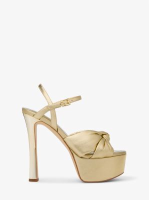 Elena Metallic Leather Platform Sandal image number 1