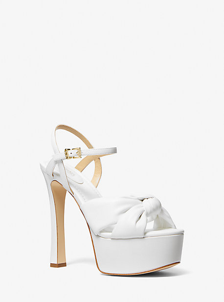 Michael Kors Elena Leather Platform Sandal In White