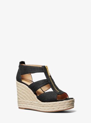 Etta Linen Blend Wedge Sandal