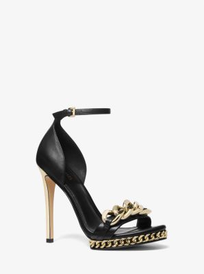 Michael kors black high heel sandals online