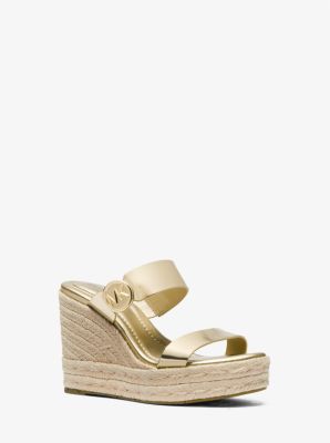 Lucinda Metallic Leather Wedge Sandal | Michael Kors