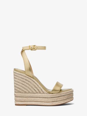 Leighton Metallic Leather Wedge Sandal