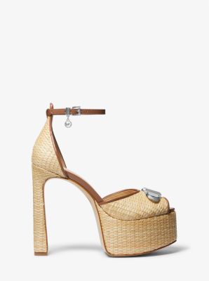 Martina Straw Peep-Toe Platform Pump image number 1